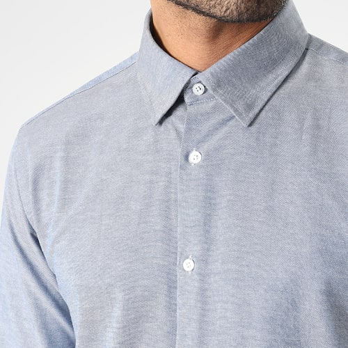 Chemise Manches Longues 2732 Bleu Marine Chiné