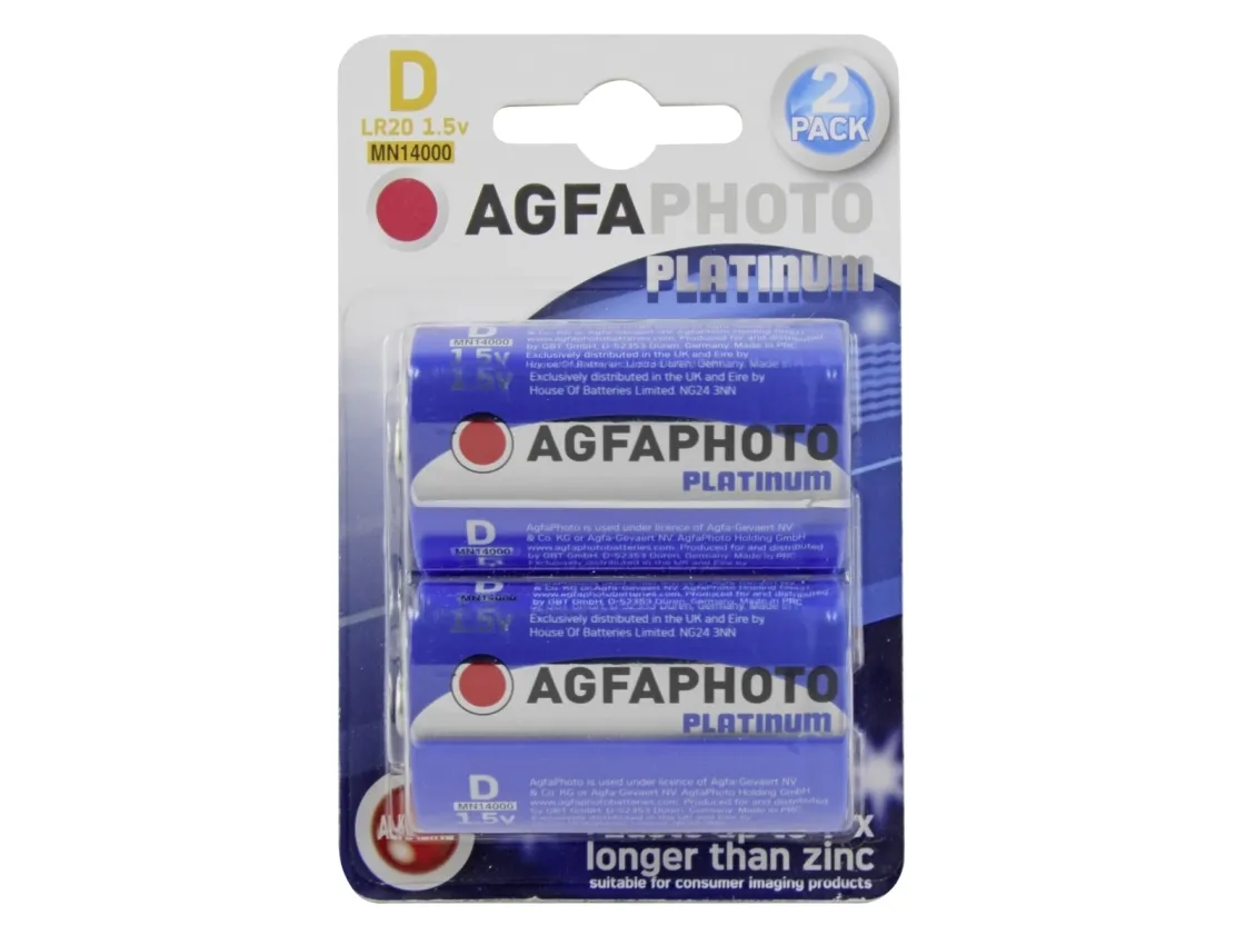 AgfaPhoto - Batteri 2 x D - Alkaline