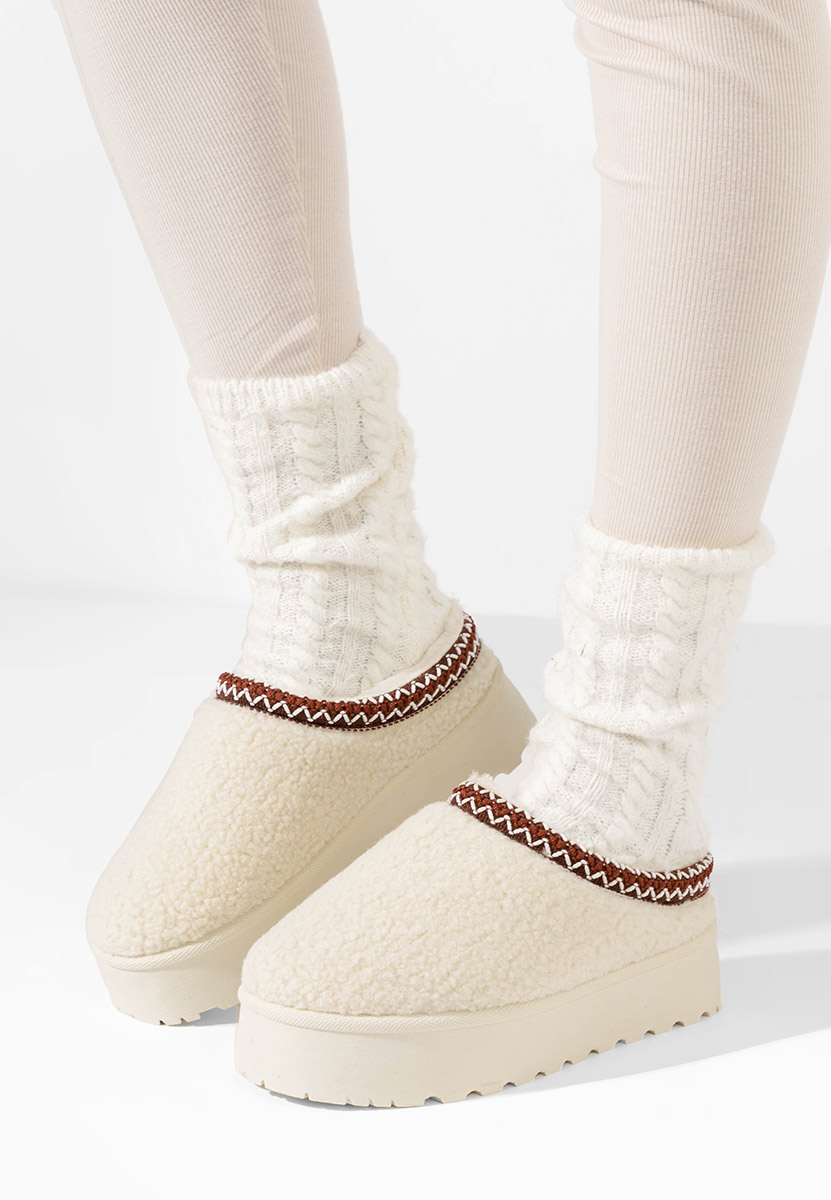 Mules à plateforme beige Delsie