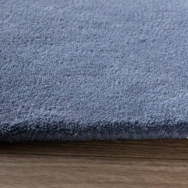 Wollen abstract vloerkleed - Jules Creme/Blauw