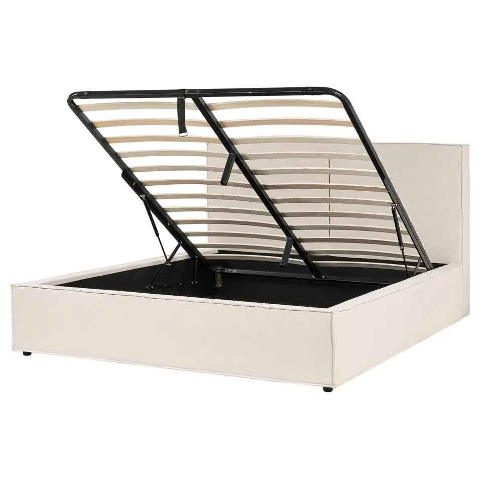MOISSAC - Bed - Beige - 160 x 200 cm - Polyester