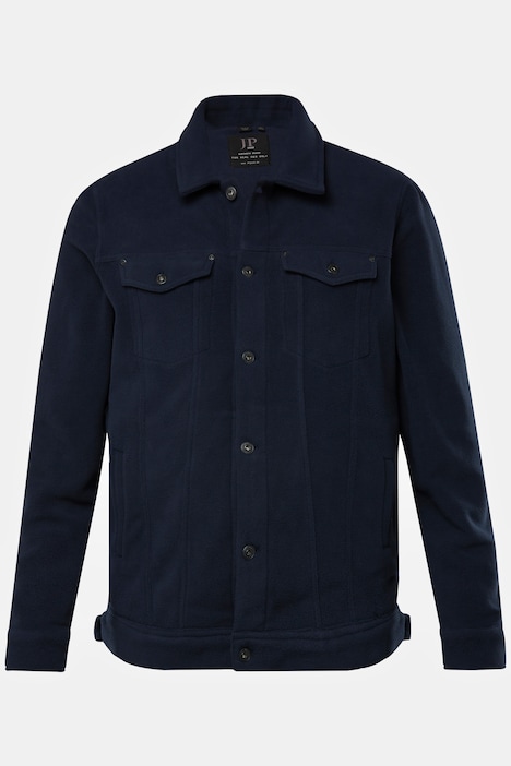 Fleecejacke, Truckerstyle, Knopfleiste, Brusttaschen, bis 8 XL