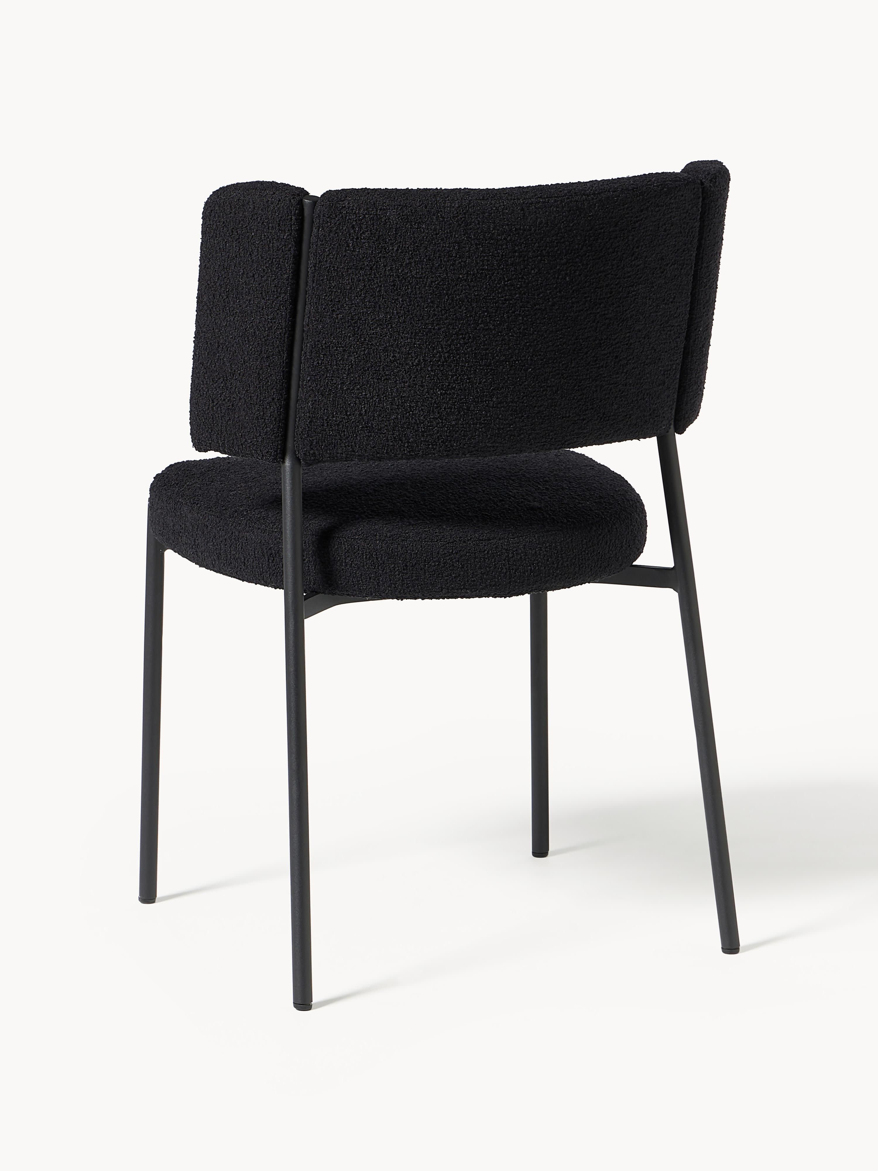 Bouclé gestoffeerde stoelen Samantha, 2 stuks