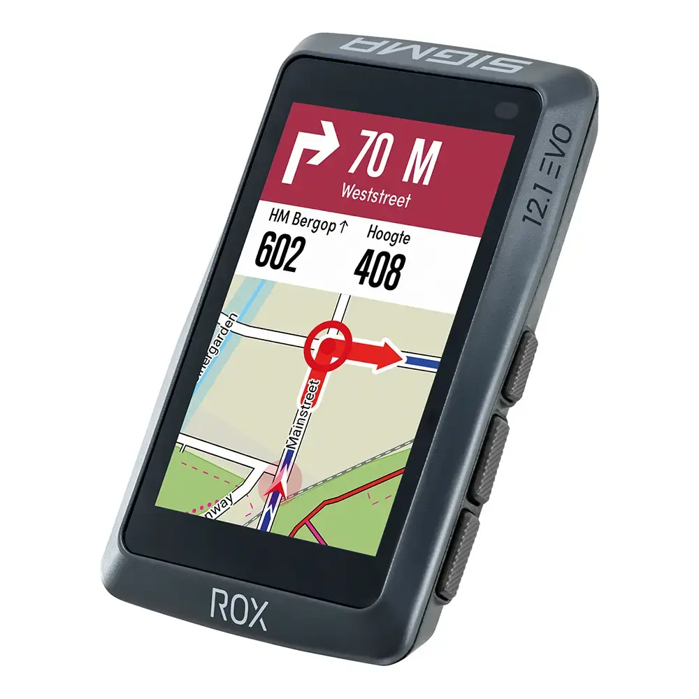 Sigma Sport ROX 12.1 EVO GPS Fietscomputer Bundel Grijs