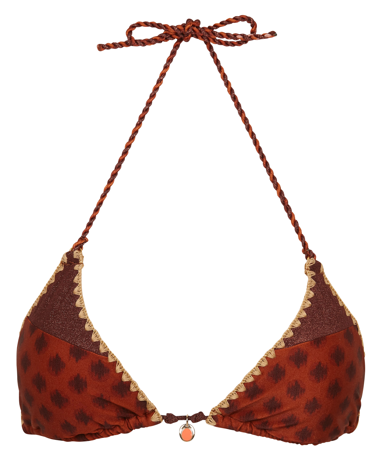 BOSCO TALANGA - Haut de maillot de bain triangle brodé | Marron