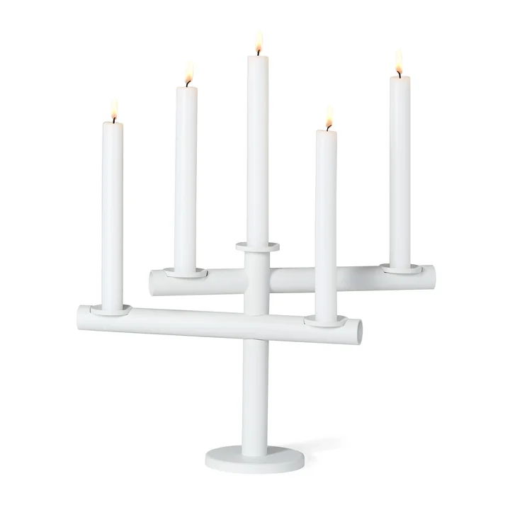 Frederik Roijé - Light my Fire, Kerzenständer, weiss