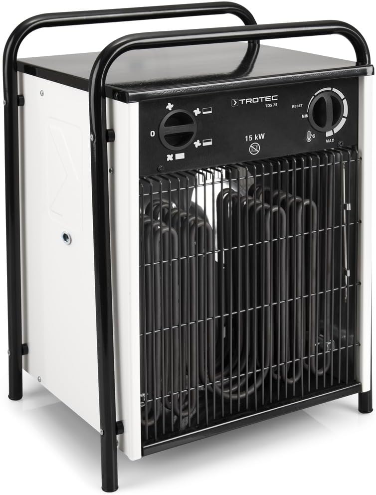 TROTEC Elektro Heizlüfter TDS 75 – Heizleistung 5 kW / 10 kW / 15 kW – Bauheizer Luftmenge 1.293 m³/h – Heizgebläse