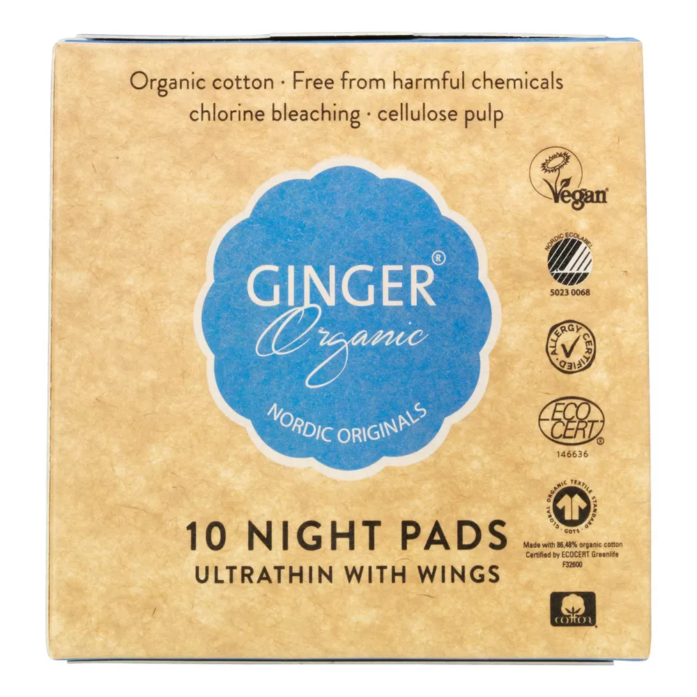 Ginger Organic Natbind m. vinger - 10 stk