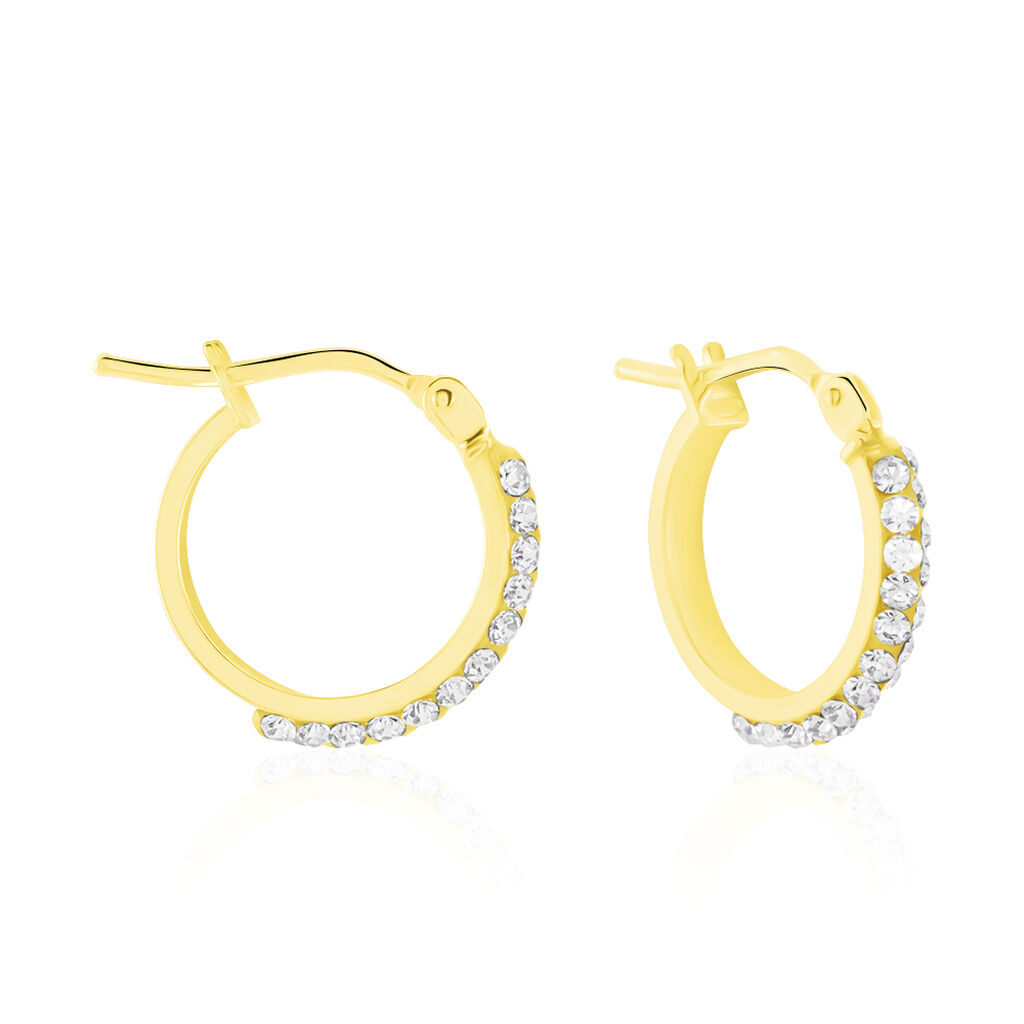 Créoles Sandrine Or Jaune Strass