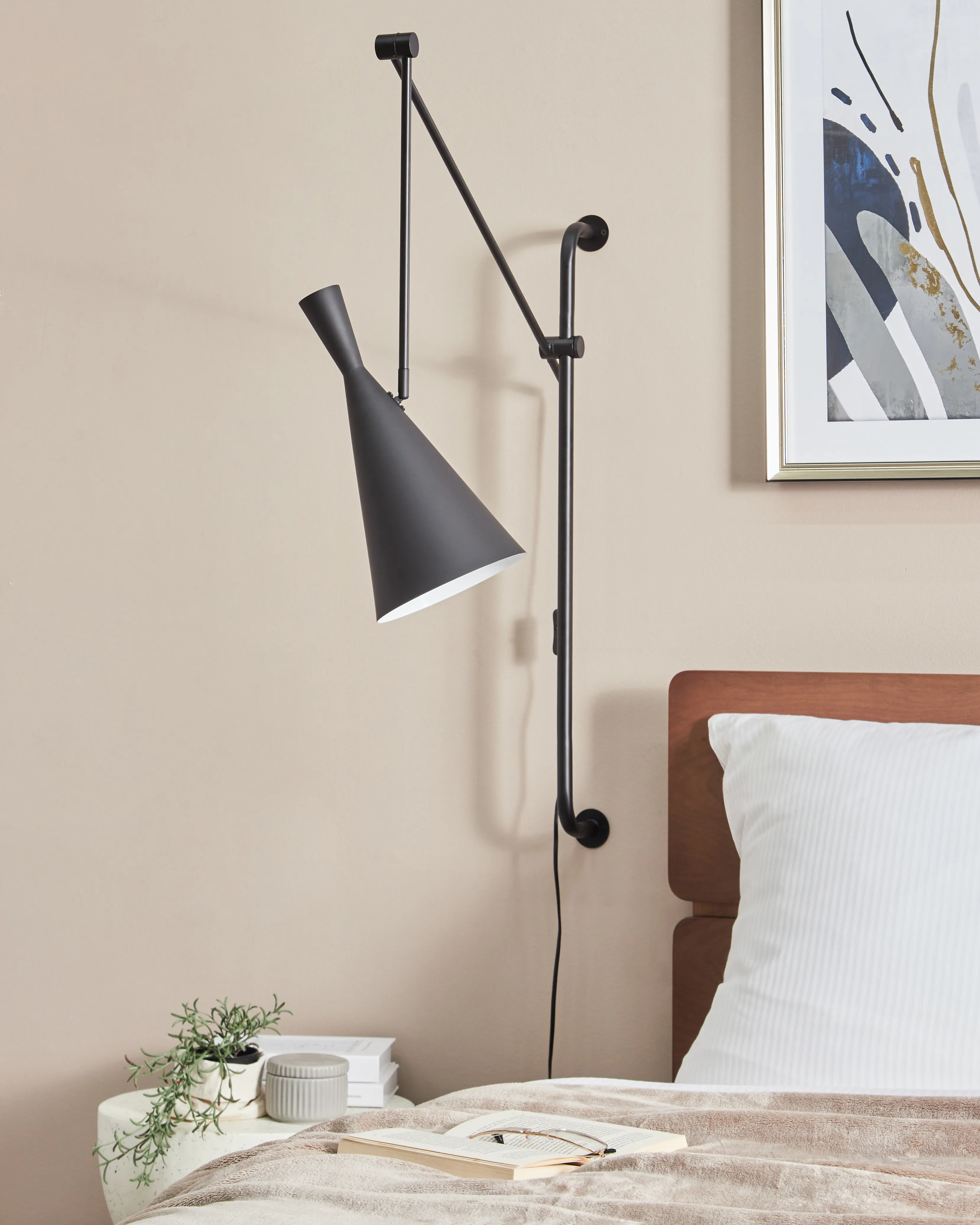 Wandlamp MARISA verstelbaar Metaal Zwart