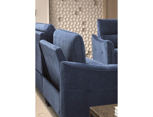 CONCEPT1 - Canapé tissu Bergamo 3 places 2 relax electriques Bleu