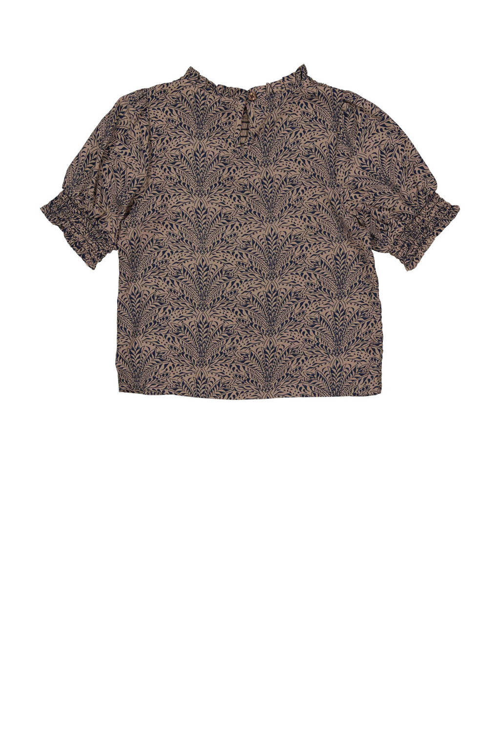 LEVV T-shirt KAREN met all over print bruin