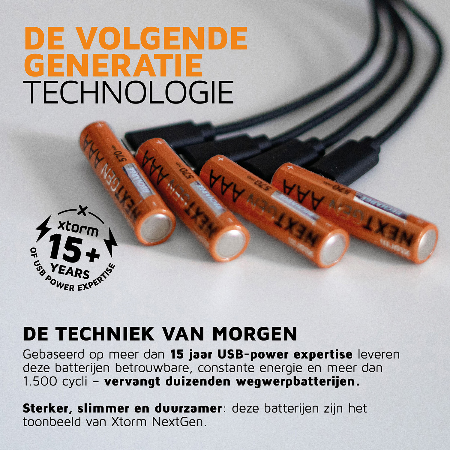Xtorm NextGen USB-C Rechargeable AAA Batterijen - Set van 4