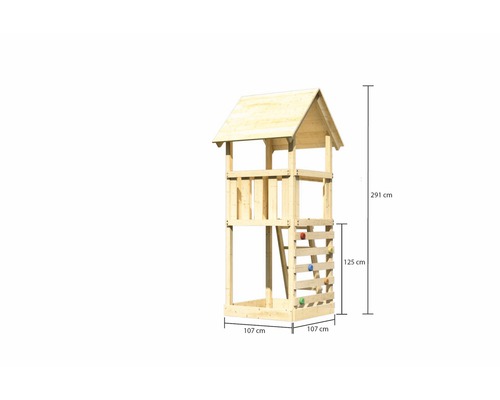 Karibu kinderspeeltoren Lott Fichte incl. klimwand