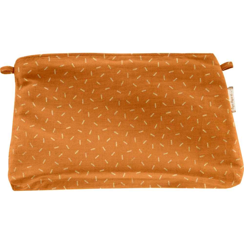 Pochette Tissu Paille Dorée Caramel