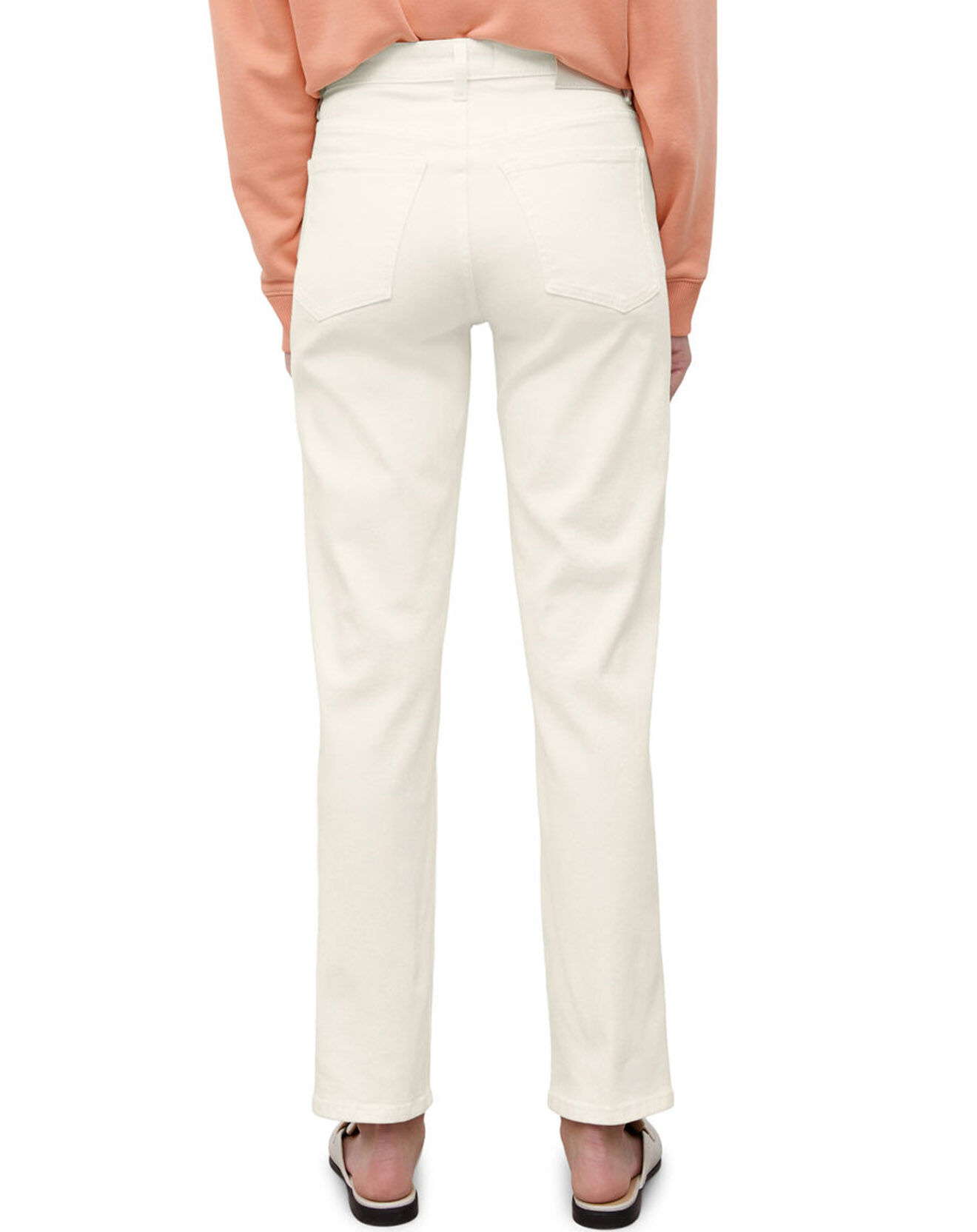 Marc O'Polo Jean Straight Taille haute Crop blanc