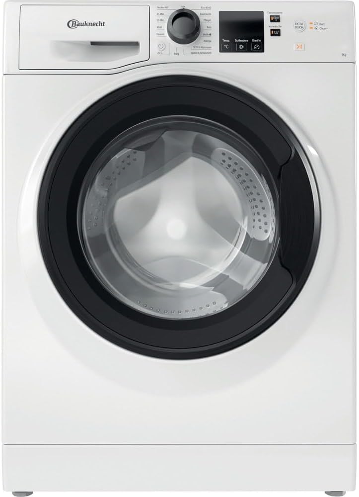 Bauknecht BPW 914 A Waschmaschine Frontlader/ 9kg/ kraftvolle Fleckentfernung/Kurz 45 / Clean Plus/Kurz 30 / Anti-Allergie Plus/Mengenautomatik/Option Extra Touch/Dynamic Inverter Motor, Weiß
