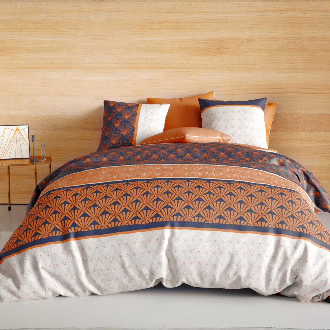 Housse de couette et deux taies coton (260 x 240 cm) Toffee Beige