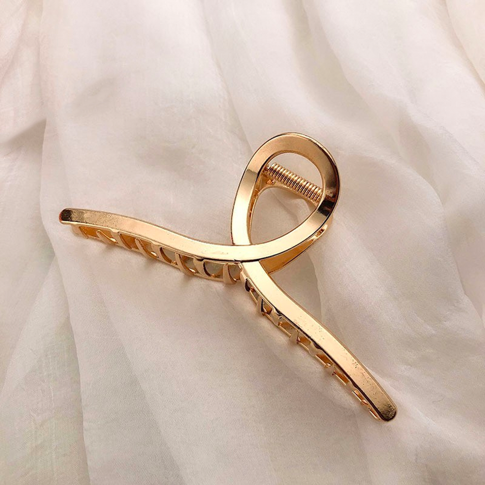 (11cm) Haarspange Klammer Metall Krallen Clip Haarschmuck  - Gold