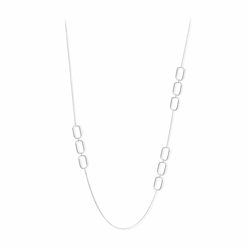 Collier Sautoir Argent Olga Serti Zirconium Blanc