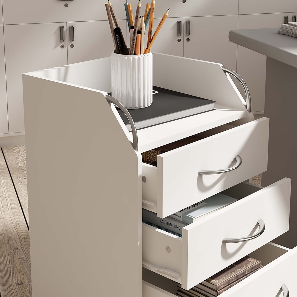 Vicco Rollcontainer Gwendolyn, Weiß, 40x65x 36 cm, 4 Schubladen, Büroschrank