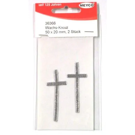 Meyco Wachs-Kreuz, silber, 2 Stück, 50x2mm