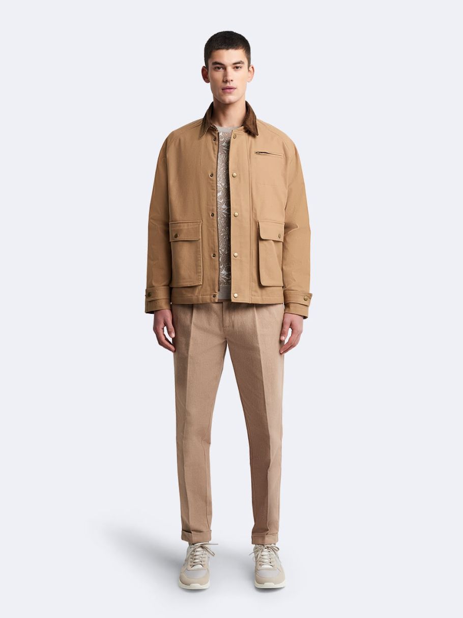 Blouson zippé col velours côtelé