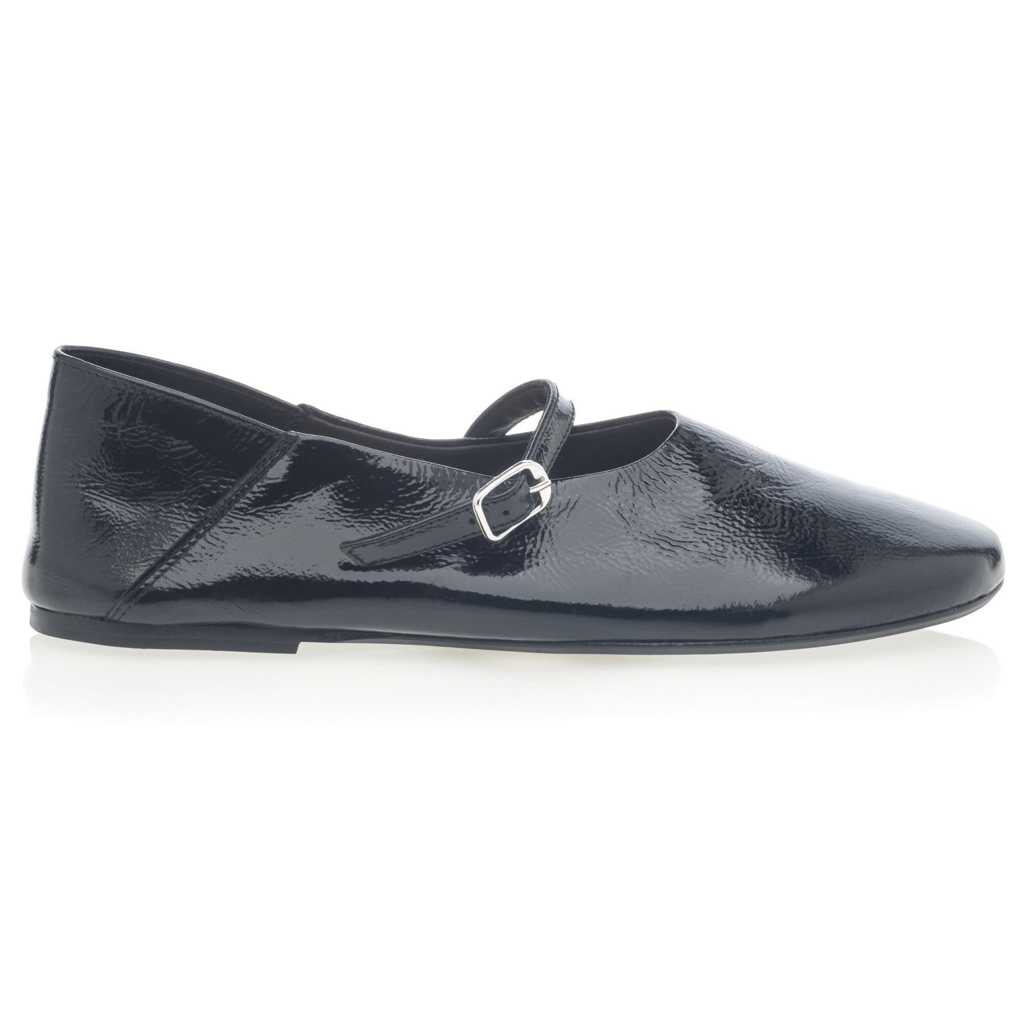Ballerines Femme en cuir noir vernis