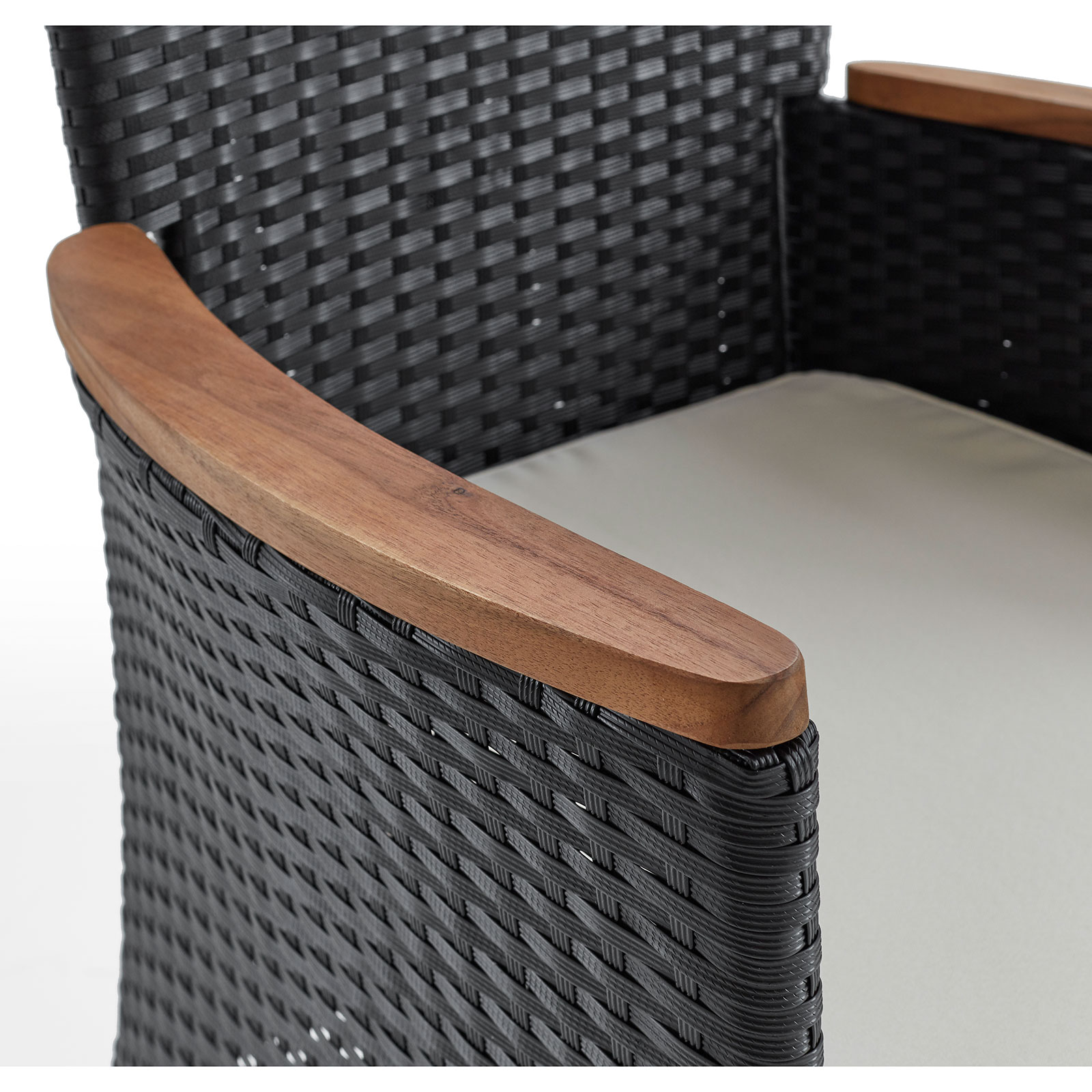 9-teiliges Gartenset - schwarz-natur - Polyrattan