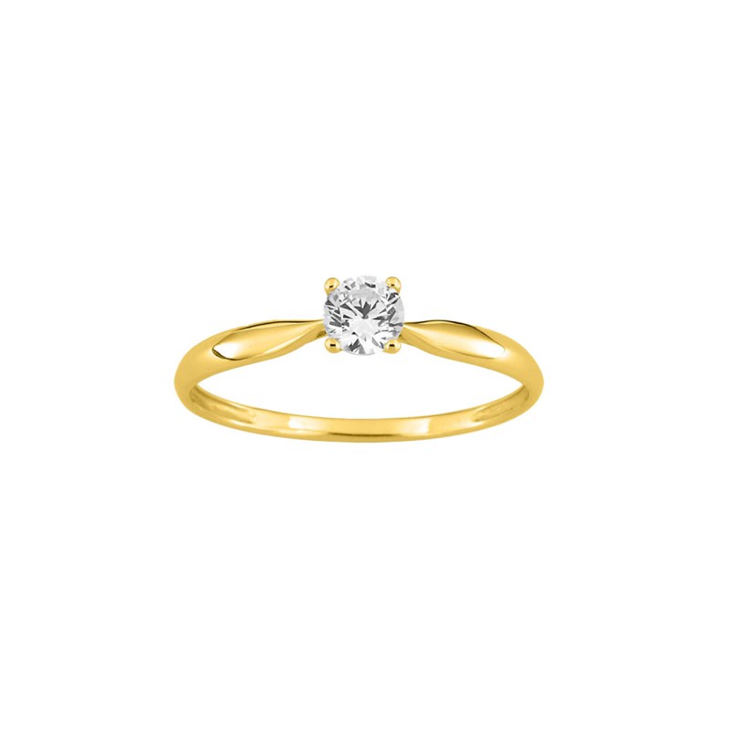 Bague Femme - Solitaire - Or 9 Carats - Oxyde de zirconium - 0,30 Carat