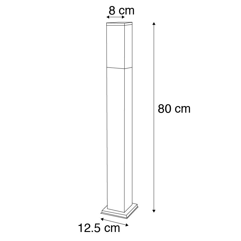 Smart buitenlamp paal donkergrijs 80 cm incl. Wifi P45 - Malios