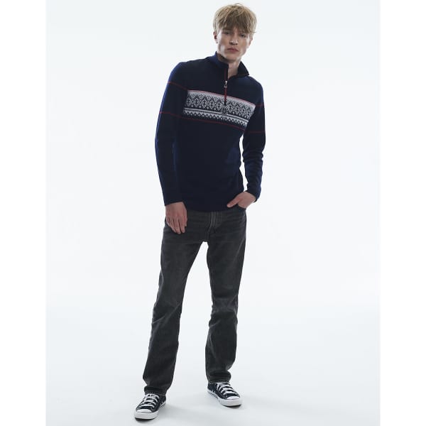 Pull DALE OF NORWAY MORITZ M BASIC SWEATER NAVY WHITE RASPBERRY