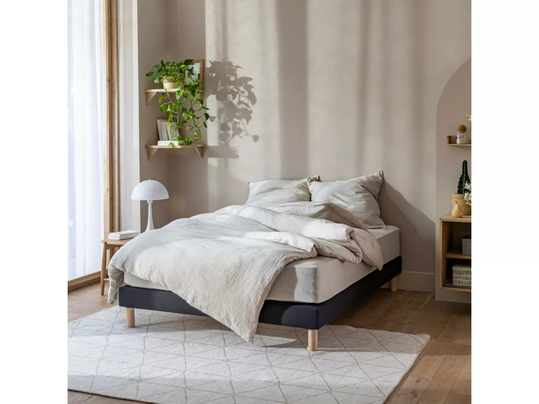 Cache-sommier coton jersey noir 70x200