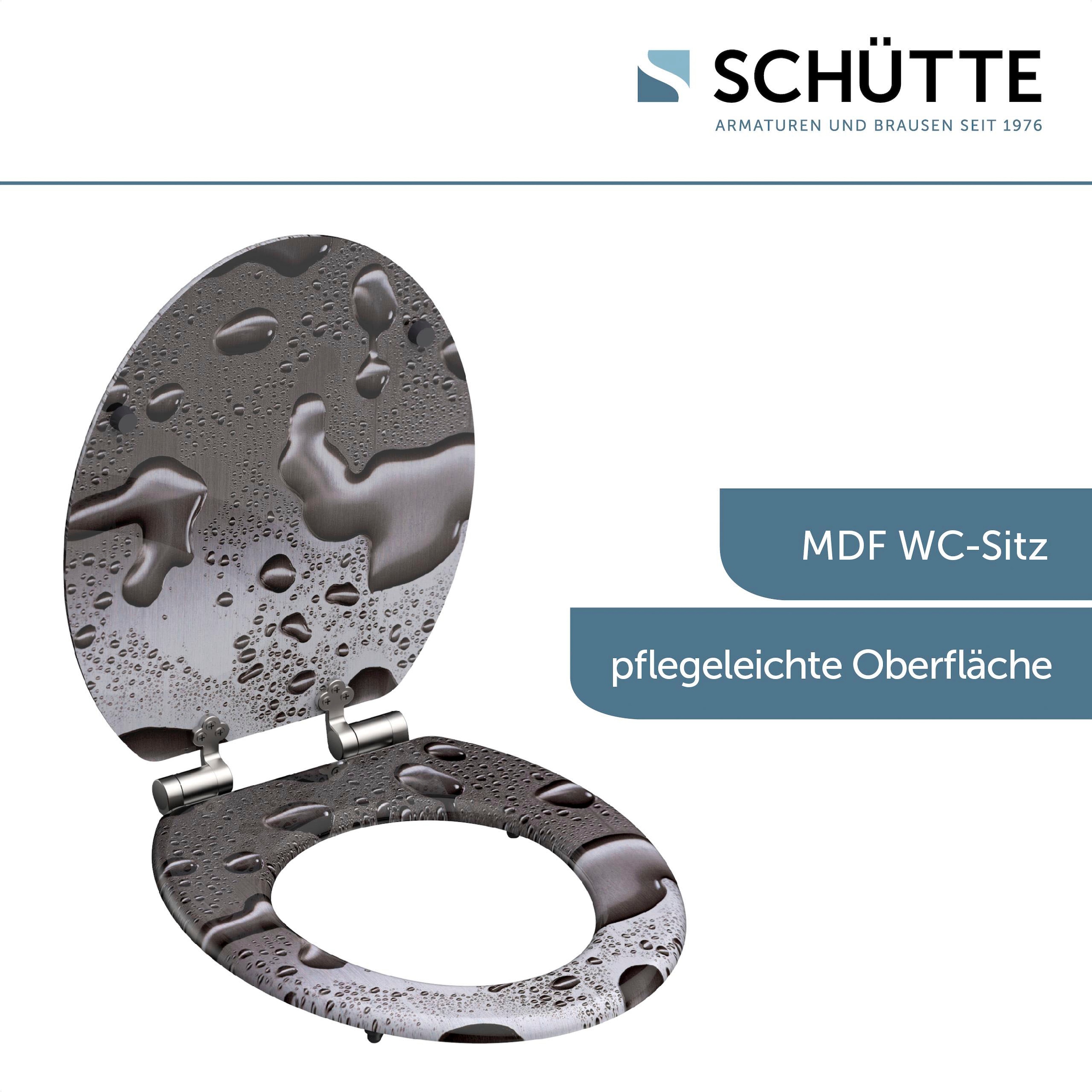Schütte WC-Sitz »Grey Steel« mit Absenkautomatik und Holzkern, MDF