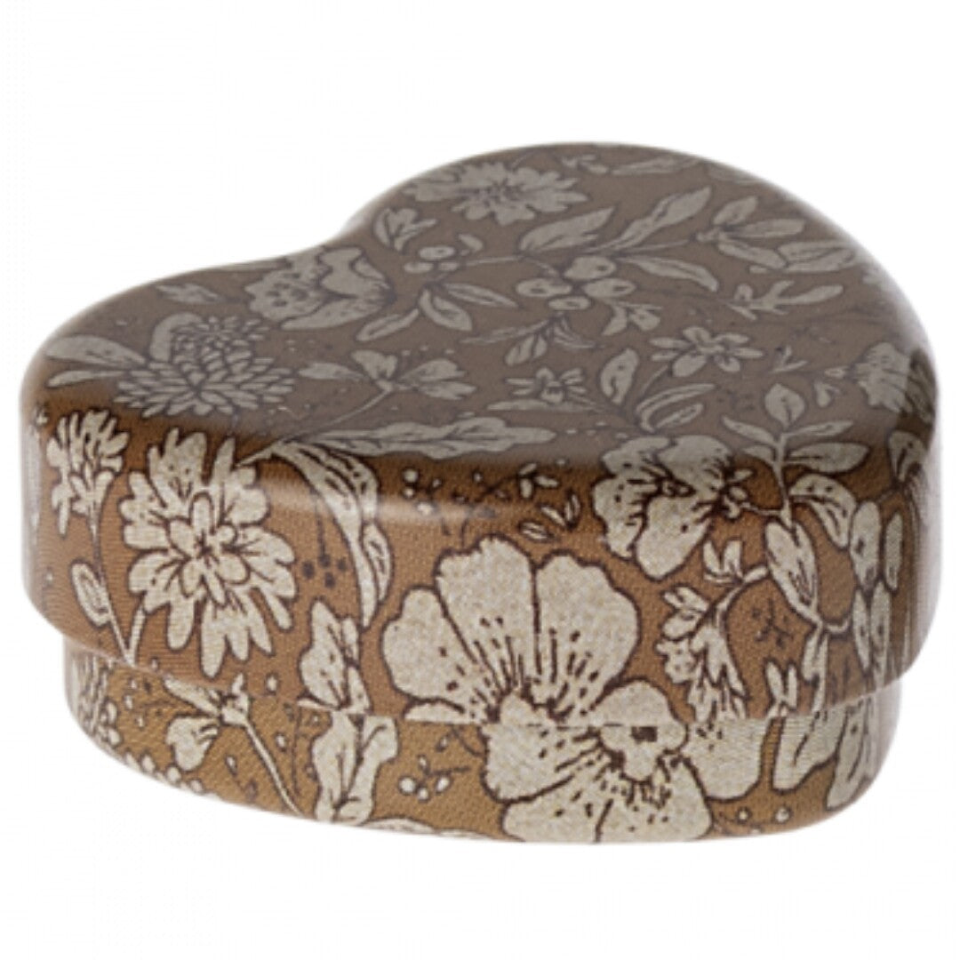 Maileg hartvormige doosjes - blue ocher blossom - 2st