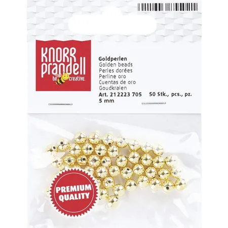Knorr Prandell Wachsperlen, gold, 5mm, 50 Stück