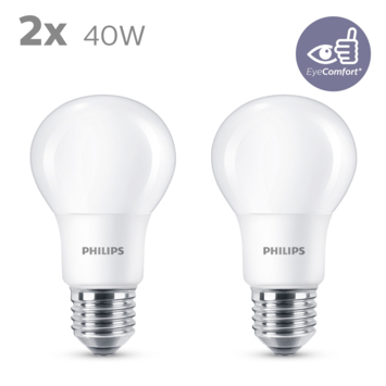 Philips LED peer E27 40W 2 stuks mat niet dimbaar