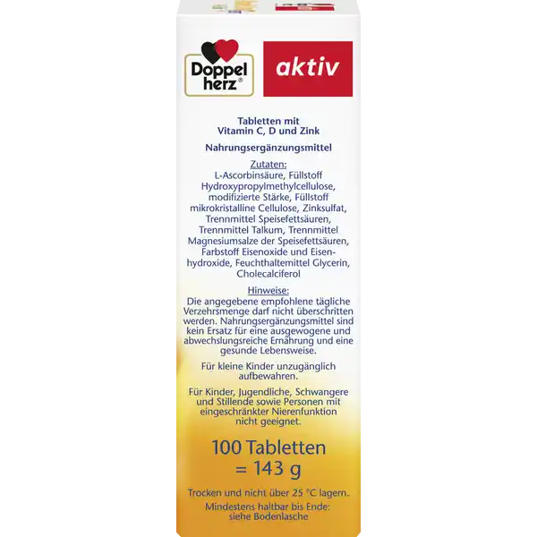 Großpackung Doppelherz Vitamin C 1000 + D3 + Zink Depot