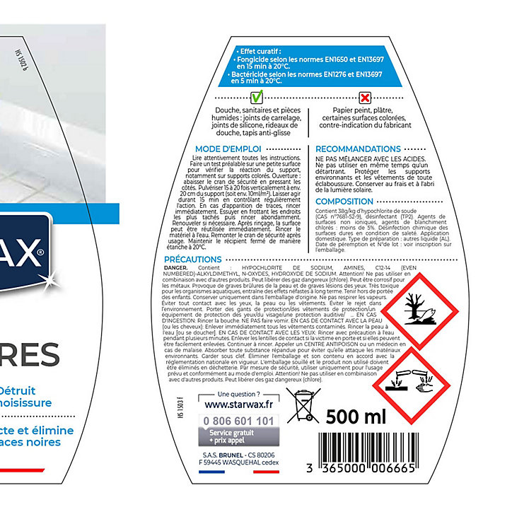 Anti-moisissures Idéal joints Starwax 500 ml