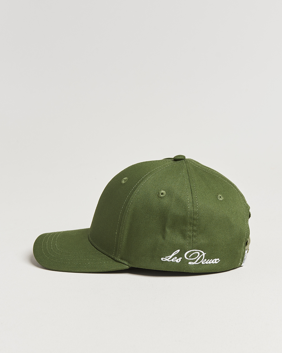 Les Deux Crew Organic Baseball Cap Chive