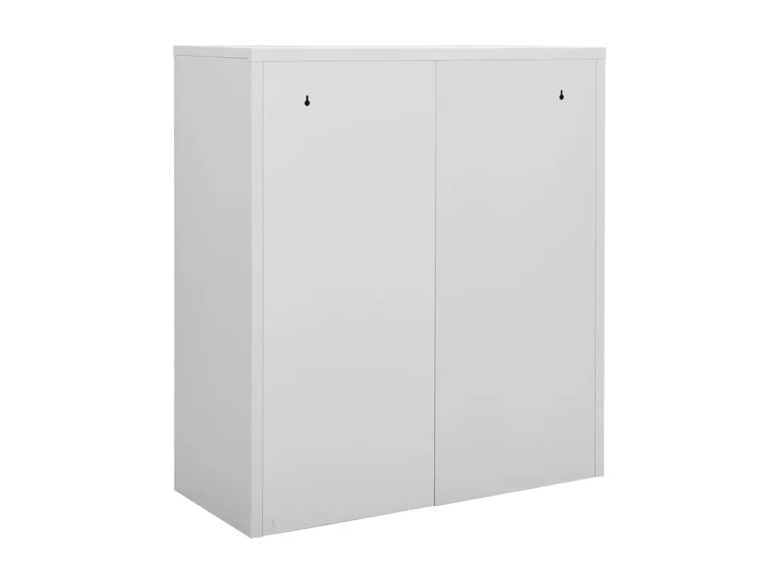 Armoire de bureau Gris clair 90x40x102 Acier 2