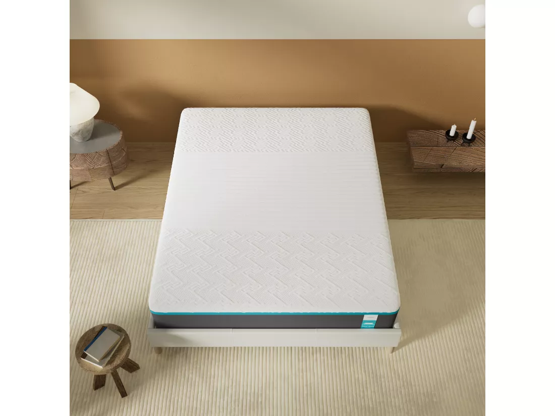 Matelas 90x200cm Equilibré, Latex Naturel et Gel Mémoire De Forme, 28 Cm D'épaisseur