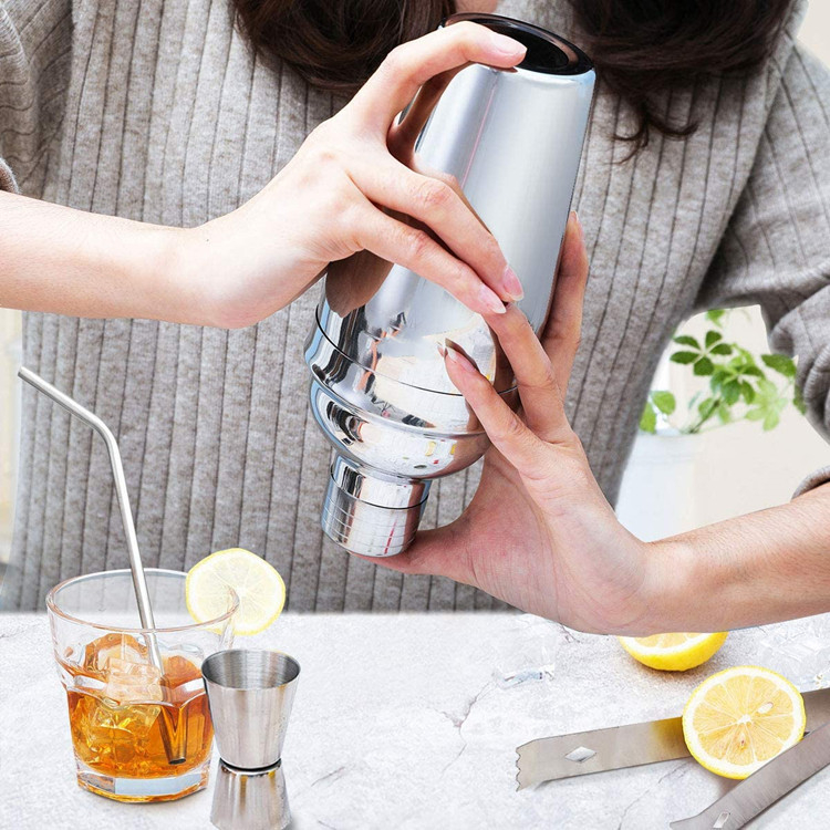 (14-tlg. Set) 0.55L Edelstahl Cocktail Mixer Bar Shaker Kit