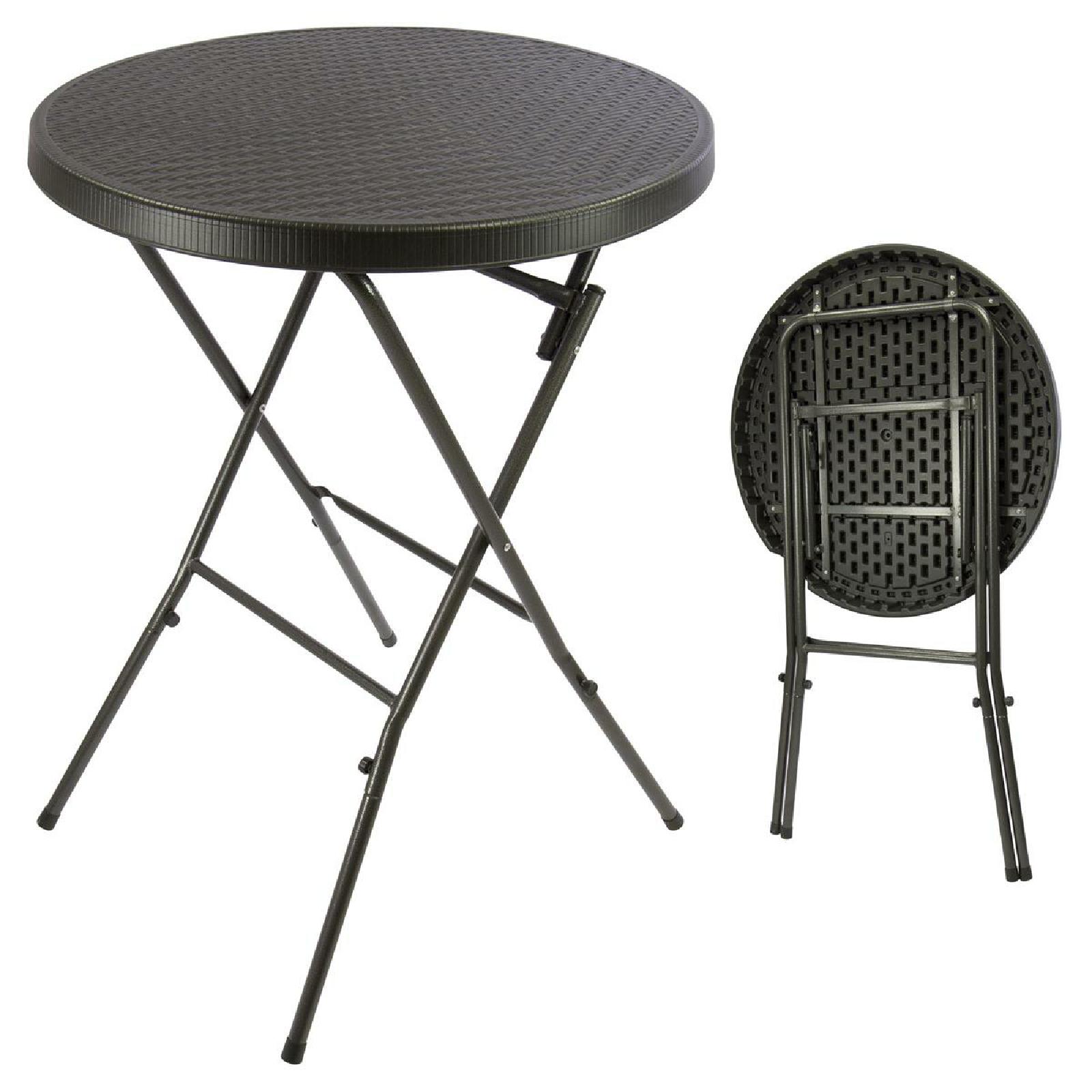 VCM Partytisch Stehtisch schwarz klappbar Bistrotisch Bartisch 110 cm rund Ø 80 cm
