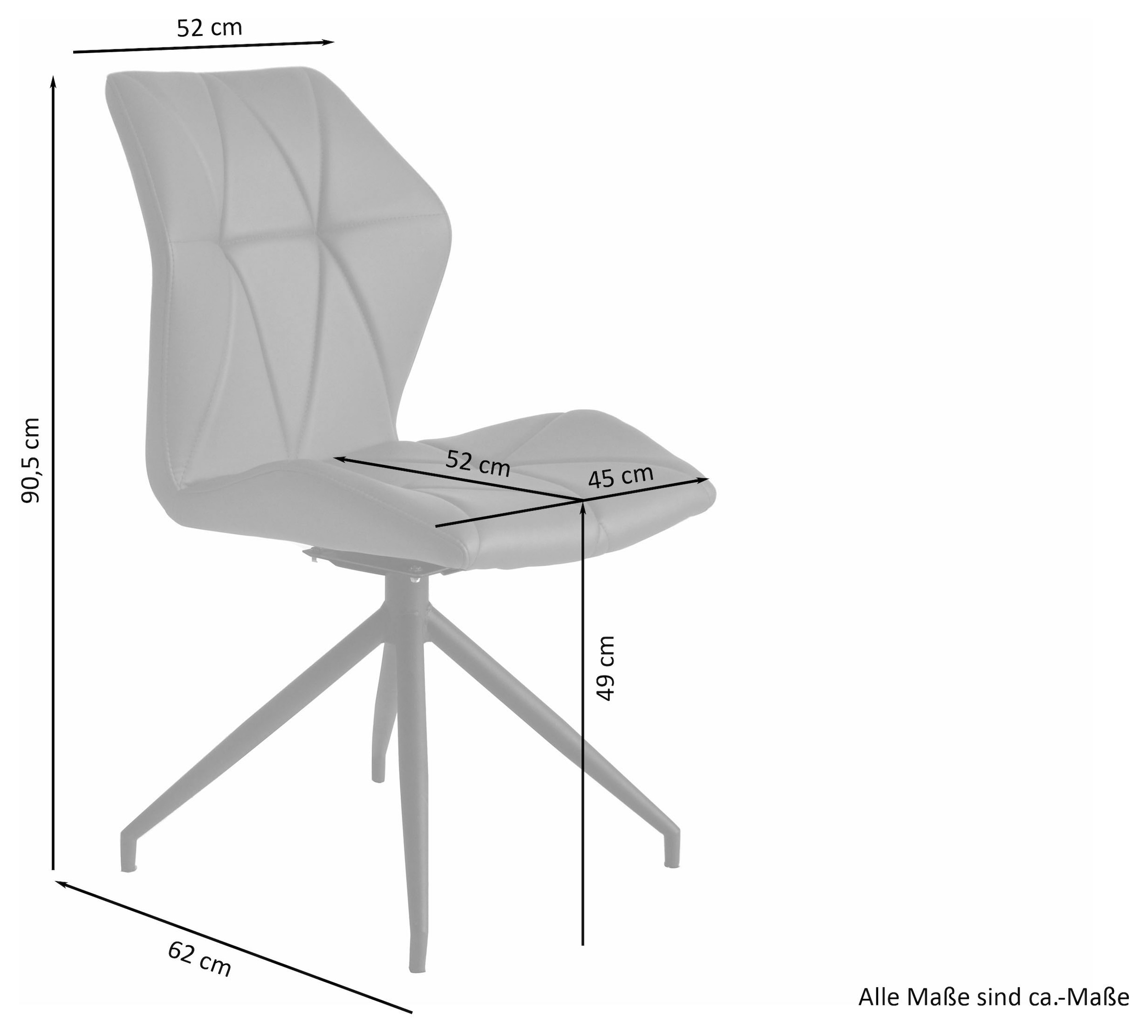 byLIVING Esszimmerstuhl »Imke« (Set) 2 Stk.2er-Set, gemütlicher Esszimmerstuhl mit Steppung, 360 Grad drehbar