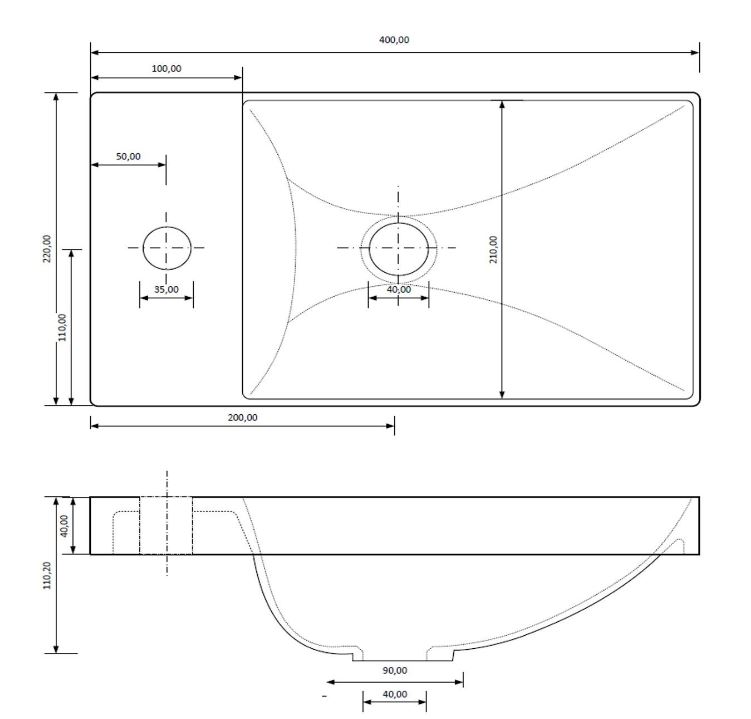 Sanigoods Minimo toiletmeubel 40cm dakota oak met witte fontein zonder kraangat