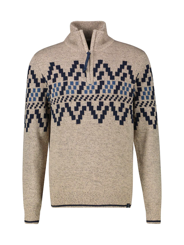 LERROS Norwegerpullover »LERROS Troyer mit Norwegermuster in Übergrössen«