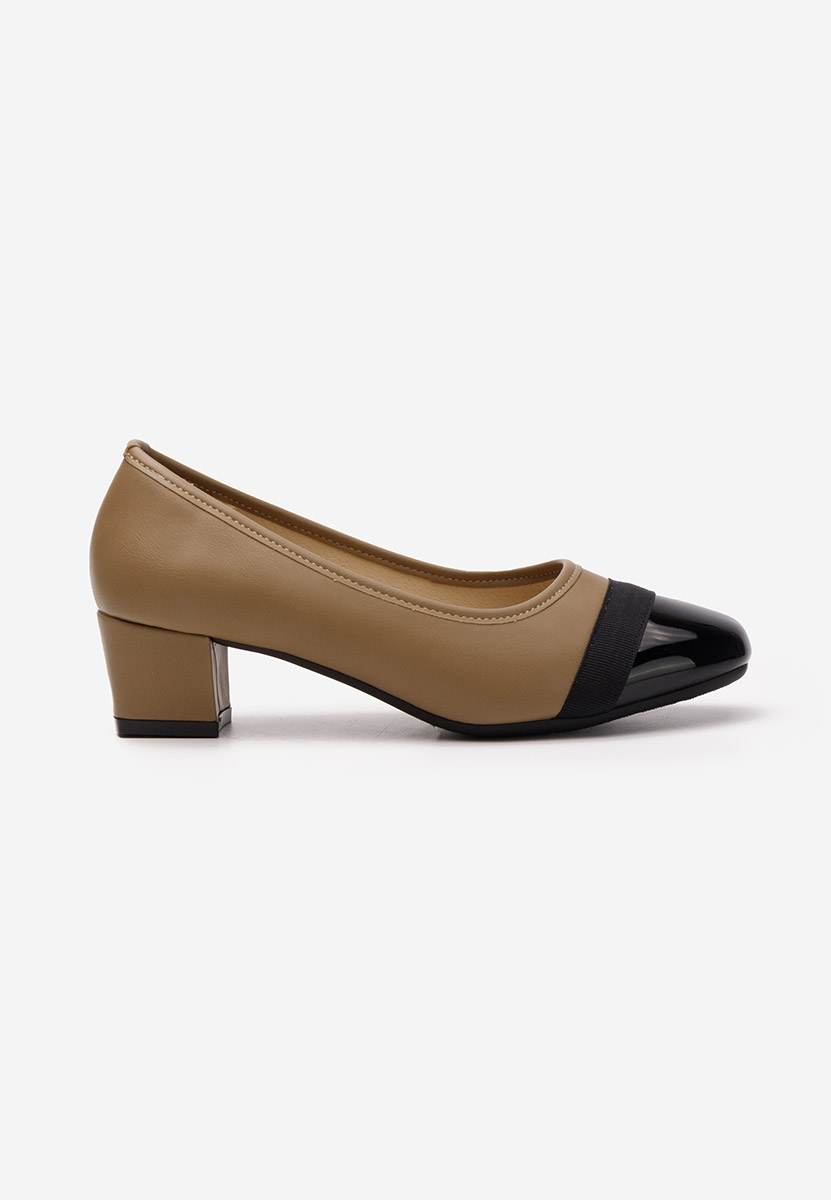 Chaussures à petit talon kaki Selea