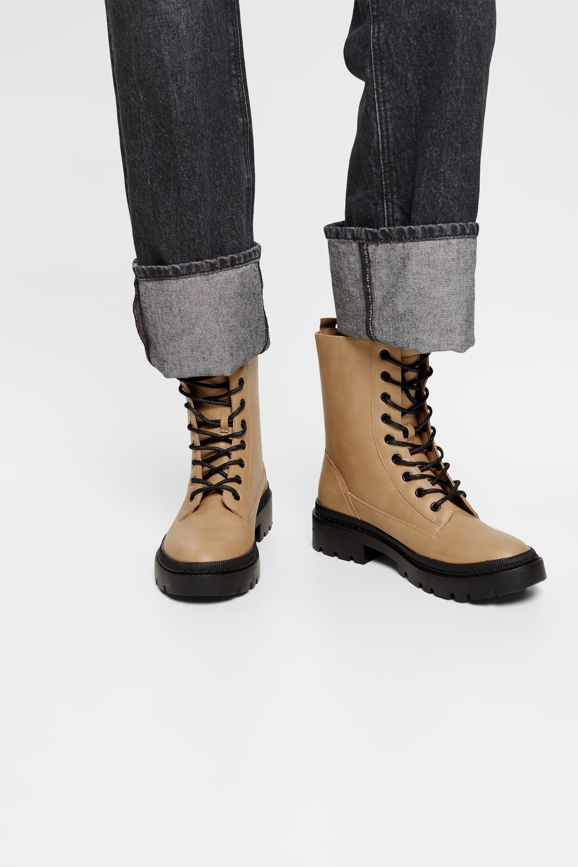 Vegan bottes à lacets en suédine