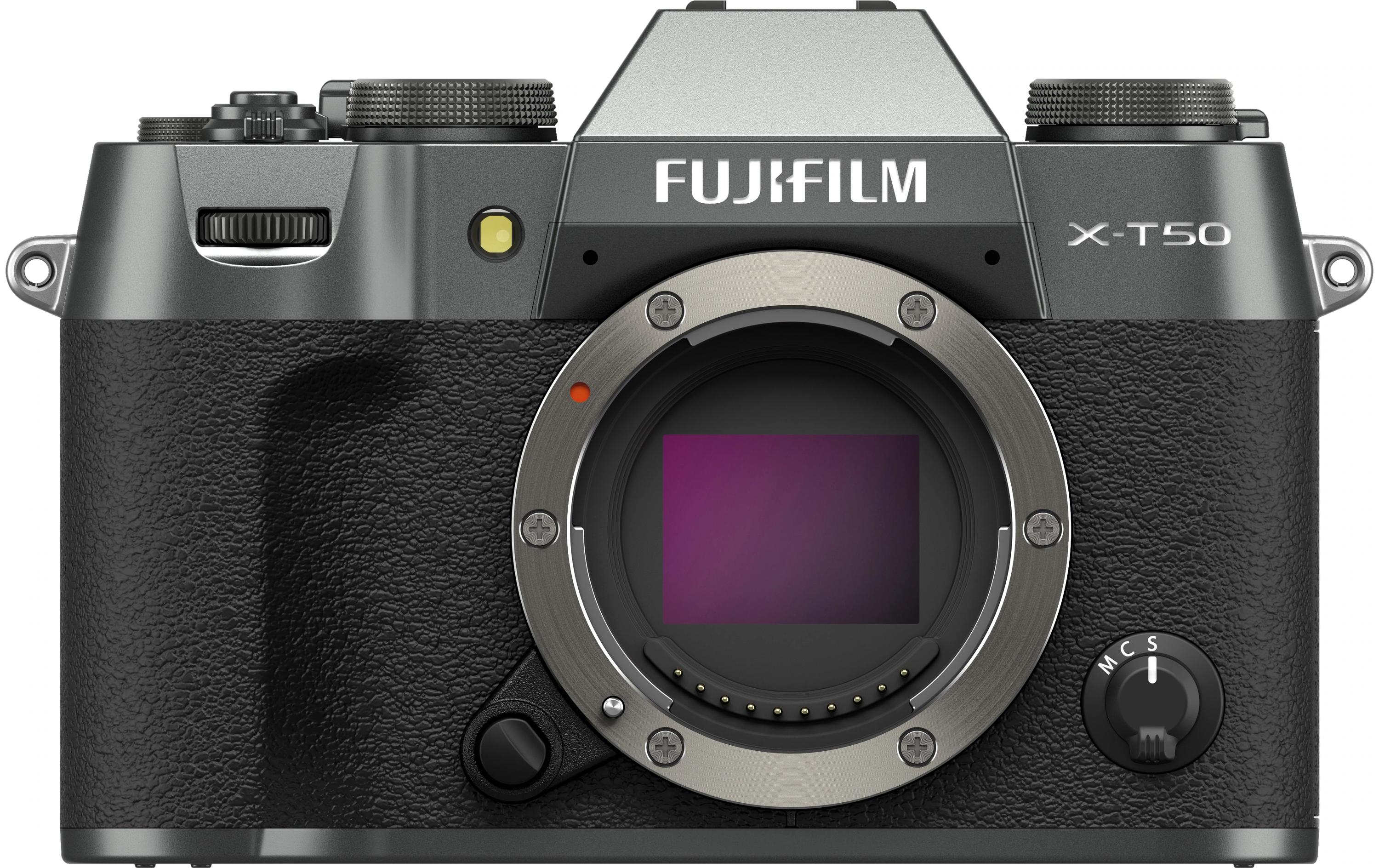 Fotokamera X-T50 Charcoal Silver Kit XF 50mm<br>Kompakte Systemkamera mit 40.2-Megapixel-Sensor, 6.2K-Video und Filmsimulations-Einstellrad